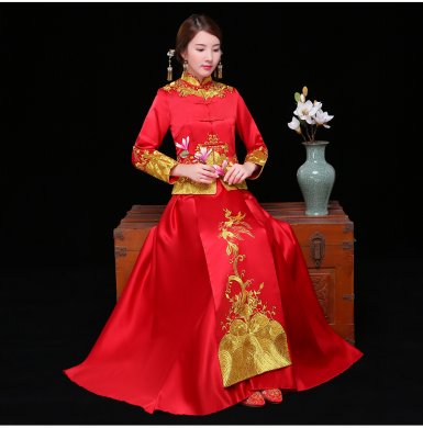 古典喜服中式禮服，秀禾服新娘結(jié)婚禮服