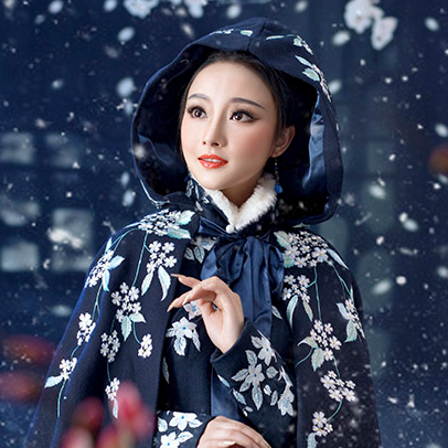 優(yōu)雅賞雪帶傘女生頭像，唯美古風(fēng)真人頭像